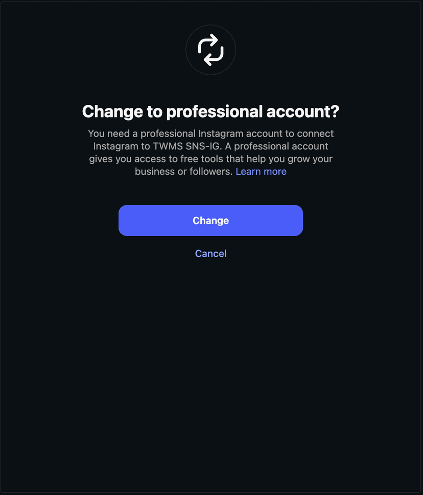 Instagram Professional Account Error - English